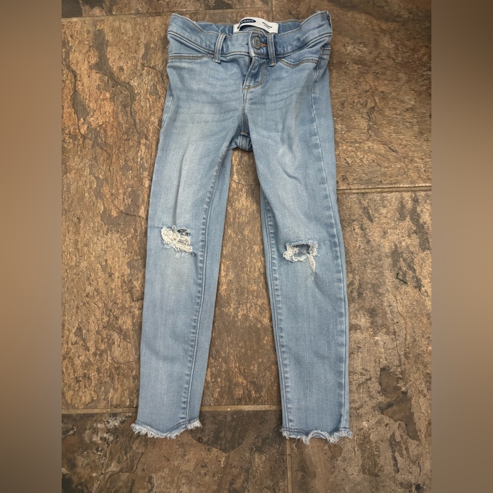 Old Navy Light Blue Distressed Skinny Jeans